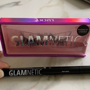 Glamnetic magnetic lashes and eyeliner.